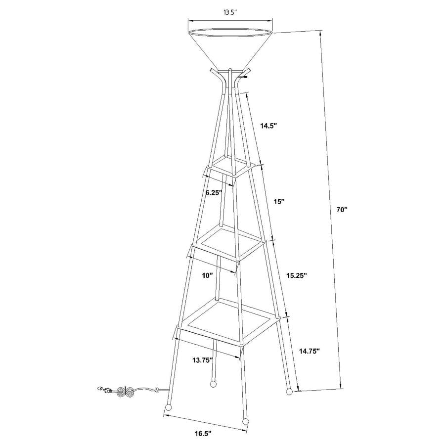 Gianni Black Floor Lamp - furniture place usa