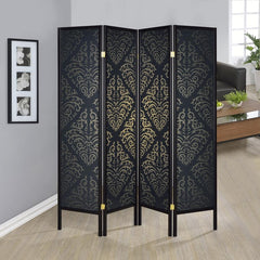 Haidera Black 4 Panel Room Divider - furniture place usa