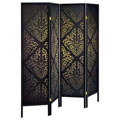 Haidera Black 4 Panel Room Divider - furniture place usa