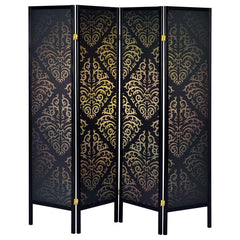 Haidera Black 4 Panel Room Divider - furniture place usa