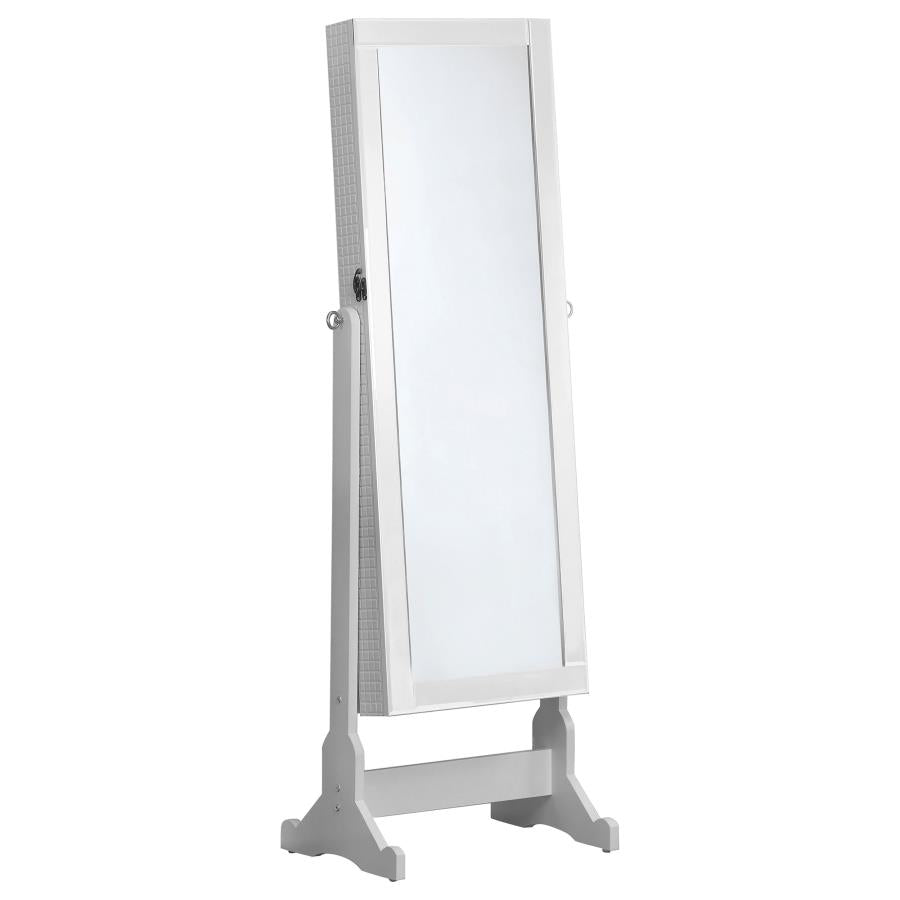 Zayas White Jewelry Cheval Mirror - furniture place usa