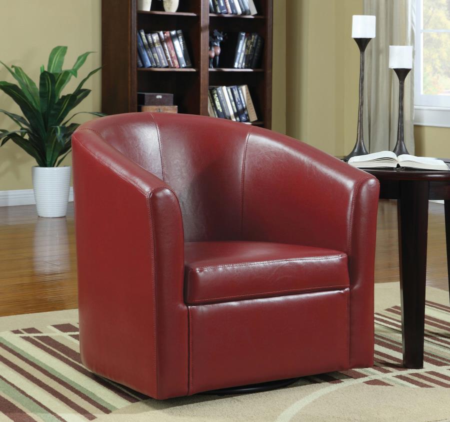 Turner Red Swivel Chair - furniture place usa