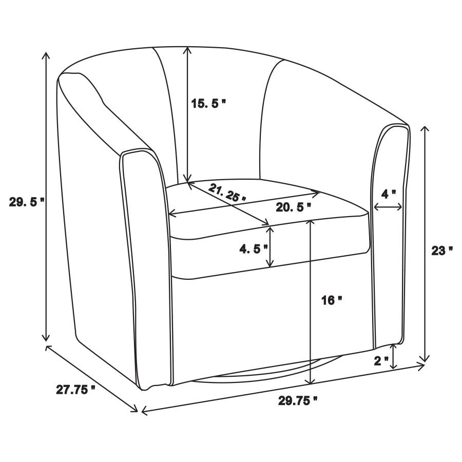 Turner Grey Swivel Chair - furniture place usa