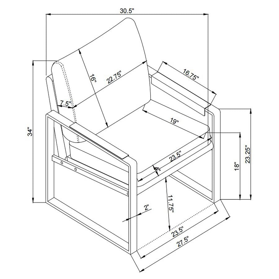 Rosalind White Accent Chair - furniture place usa