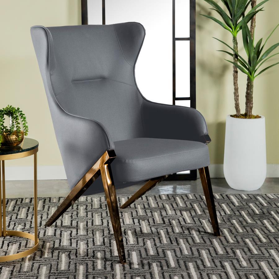 Walker Black Accent Chair - furniture place usa