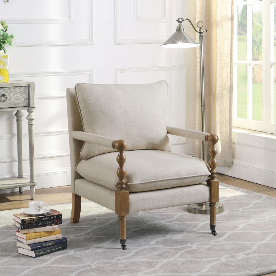 Dempsy Beige Accent Chair - furniture place usa