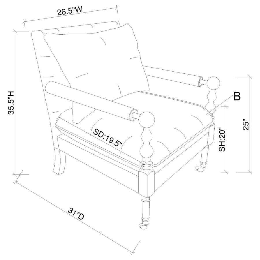 Dempsy Beige Accent Chair - furniture place usa