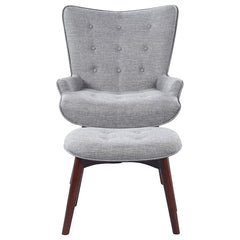 Willow Grey Accent Chair W/ Ottoman - furniture place usa