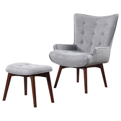 Willow Grey Accent Chair W/ Ottoman - furniture place usa