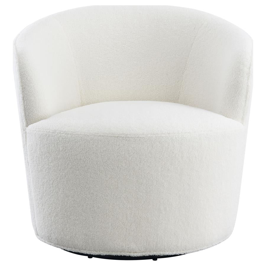 Joyce White Swivel Chair - furniture place usa