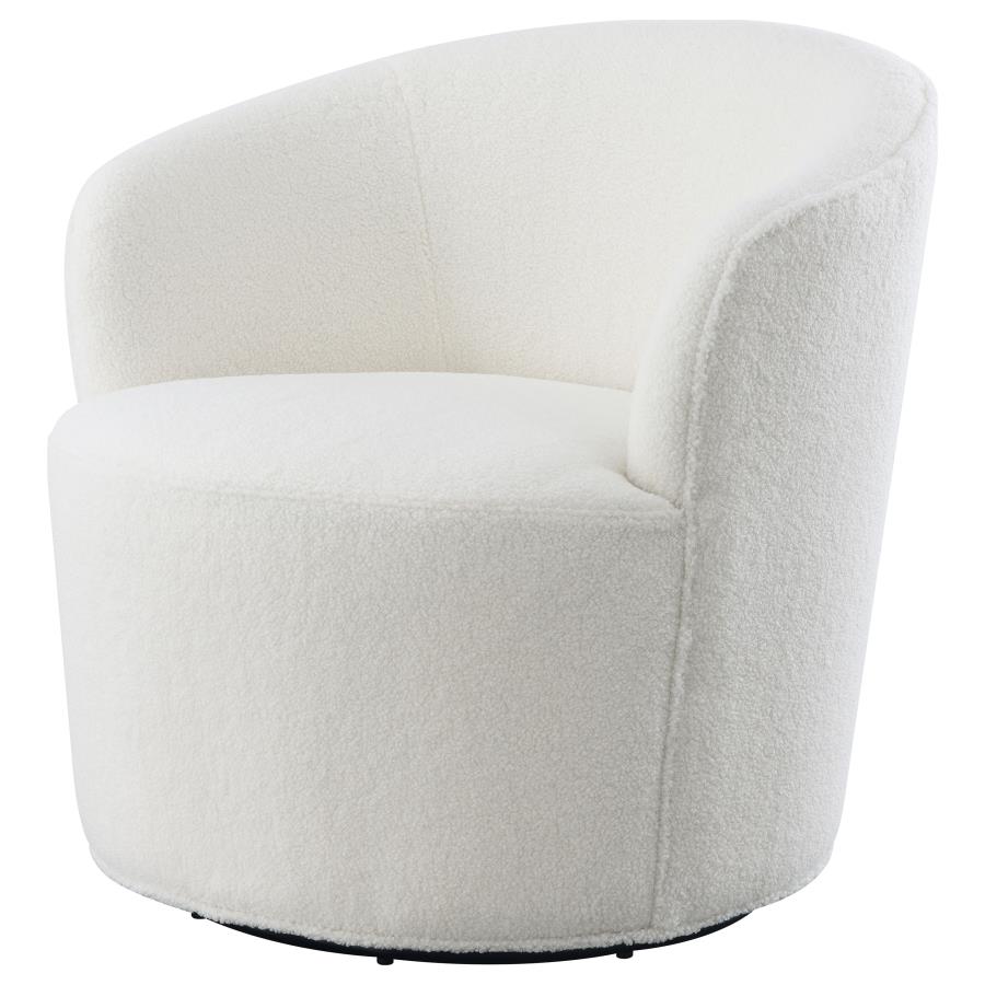 Joyce White Swivel Chair - furniture place usa