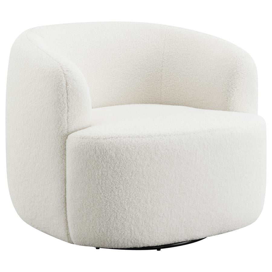 Hudson White Swivel Chair - furniture place usa