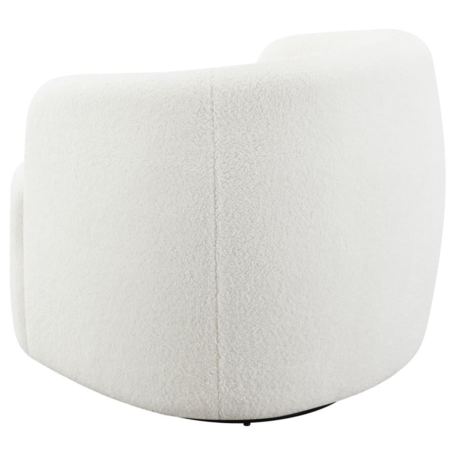 Hudson White Swivel Chair - furniture place usa