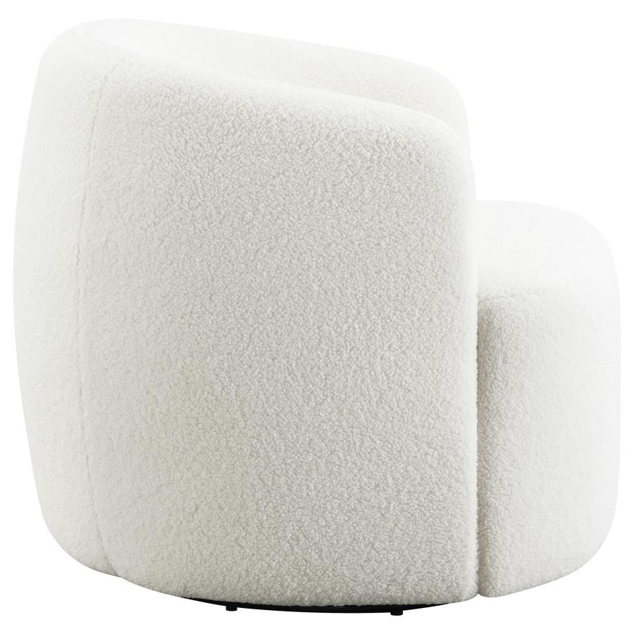 Hudson White Swivel Chair - furniture place usa