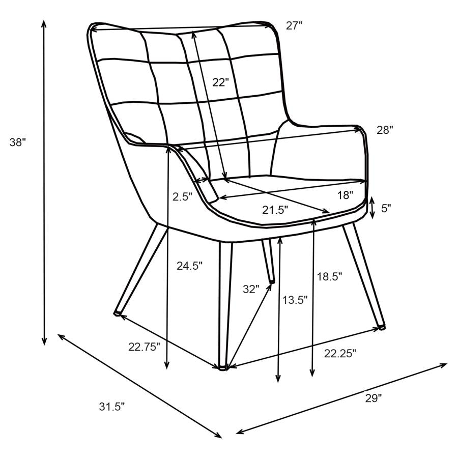 Isla Grey Accent Chair - furniture place usa