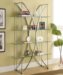 Larson Silver Bookcase - furniture place usa