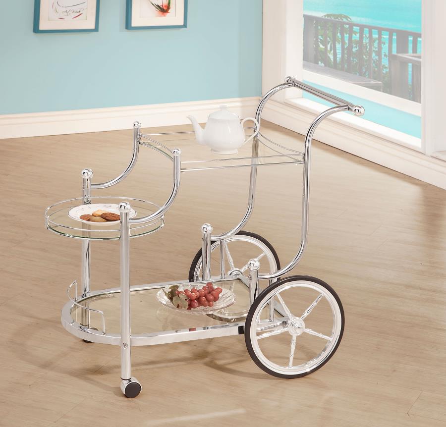 Sarandon Silver Bar Cart - furniture place usa