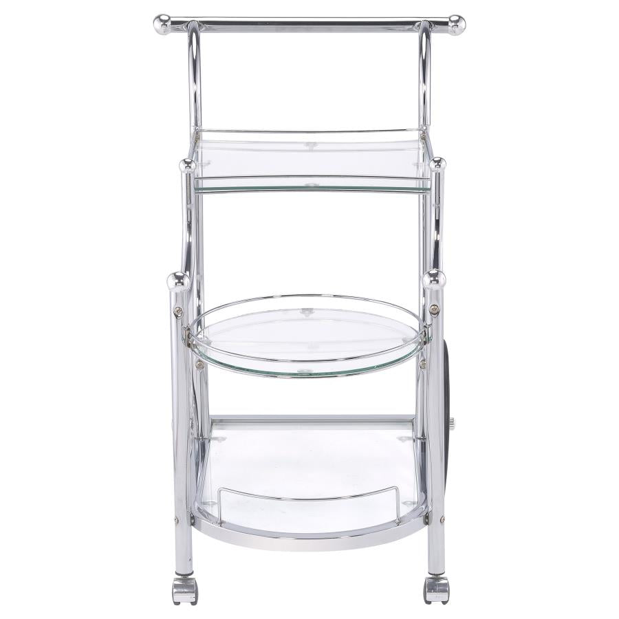 Sarandon Silver Bar Cart - furniture place usa