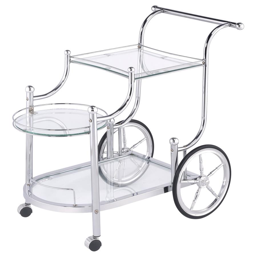 Sarandon Silver Bar Cart - furniture place usa