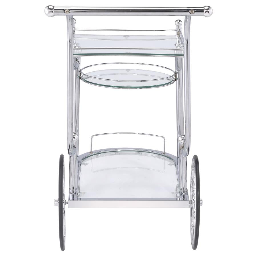 Sarandon Silver Bar Cart - furniture place usa