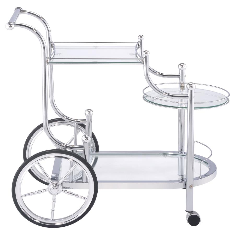 Sarandon Silver Bar Cart - furniture place usa