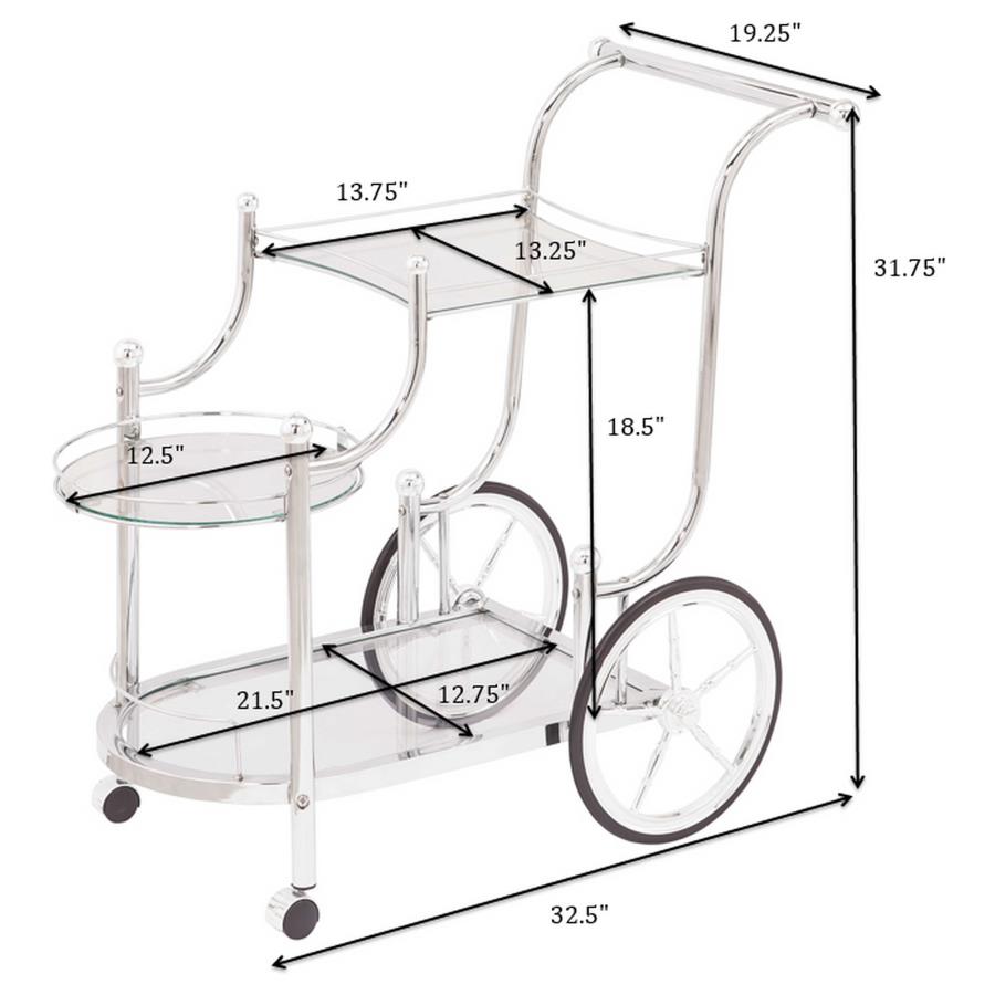 Sarandon Silver Bar Cart - furniture place usa