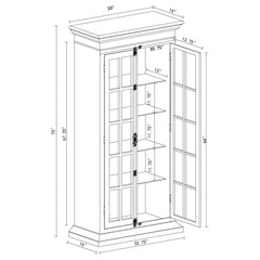 Toni White Curio Cabinet - furniture place usa