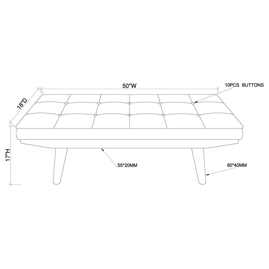 Wilson Grey Bench - furniture place usa