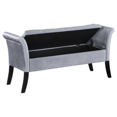 Farrah Silver Storage Bench - furniture place usa