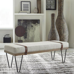 Austin Beige Bench - furniture place usa