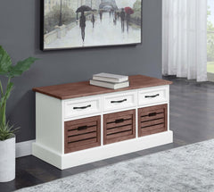 Alma Brown Storage Bench - furniture place usa