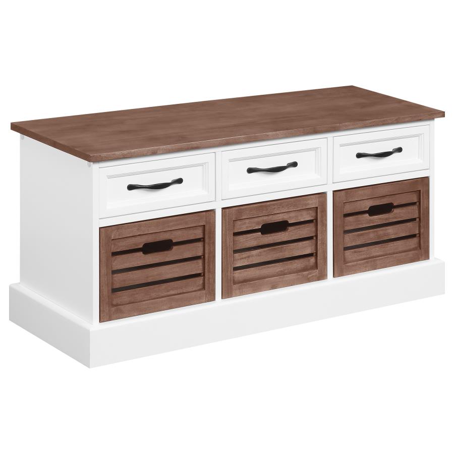 Alma Brown Storage Bench - furniture place usa