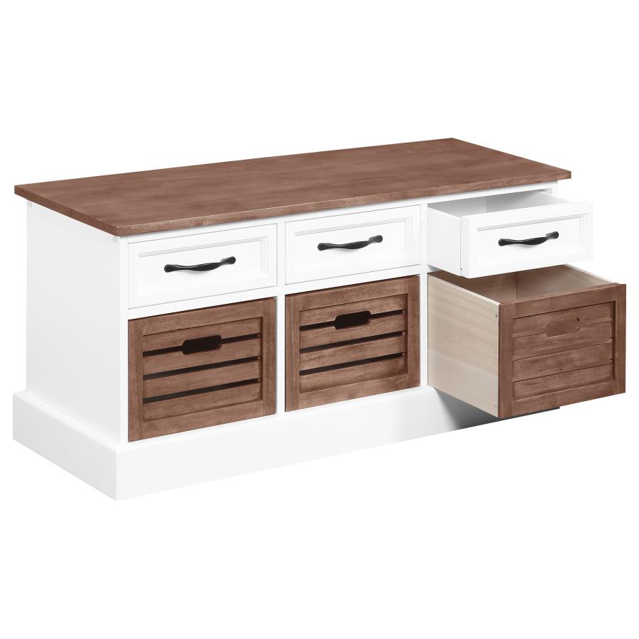 Alma Brown Storage Bench - furniture place usa