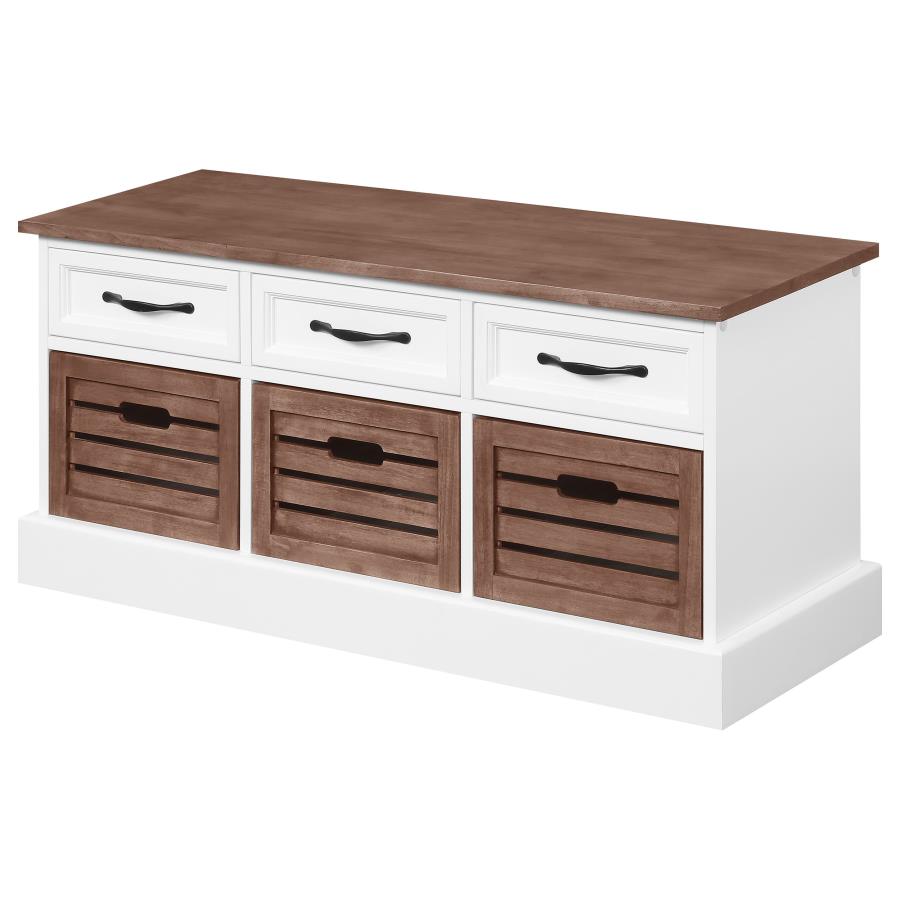 Alma Brown Storage Bench - furniture place usa