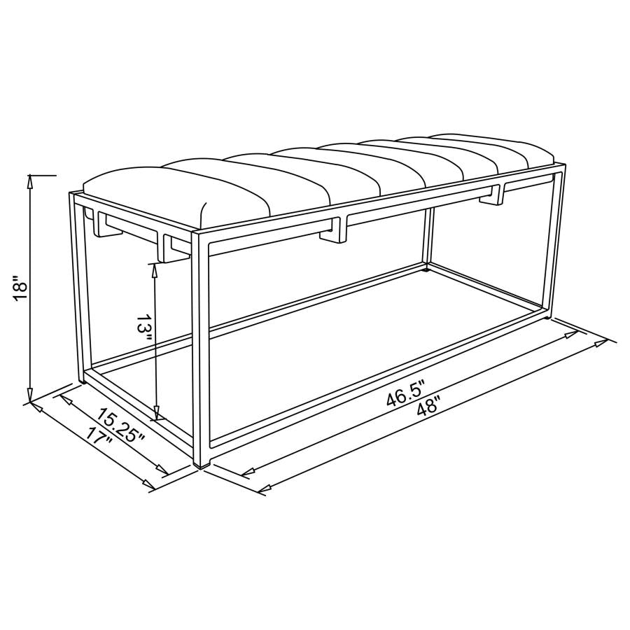 Lorena Grey Bench - furniture place usa