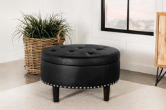 Jace Black Storage Ottoman - furniture place usa