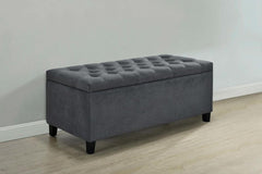 Samir Grey Storage Bench - furniture place usa