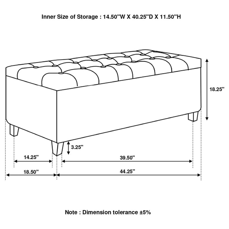 Samir Grey Storage Bench - furniture place usa