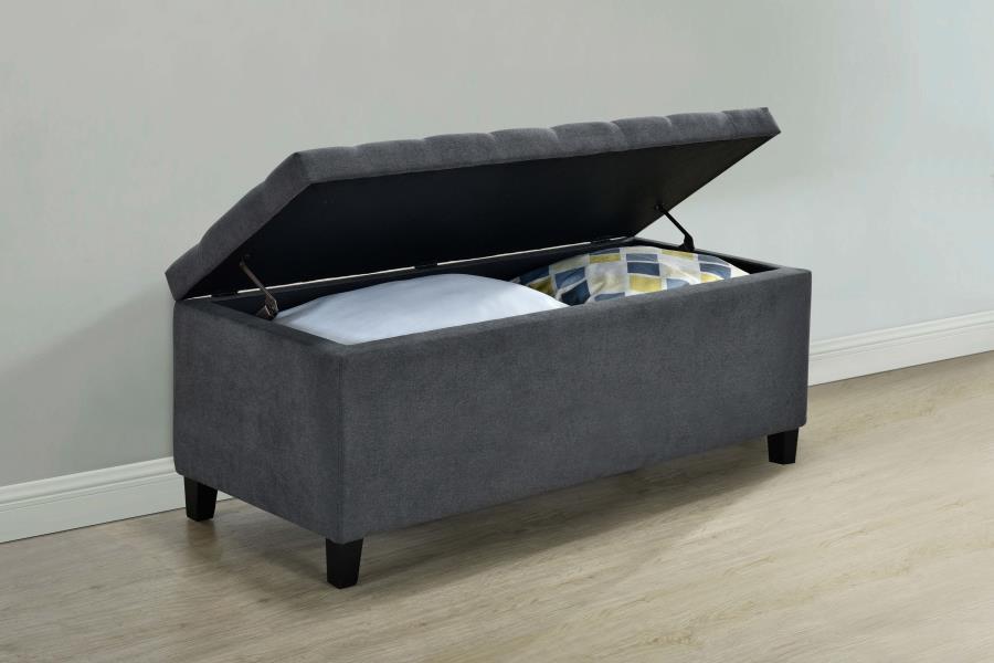 Samir Grey Storage Bench - furniture place usa