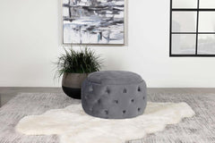 Angelina Grey Storage Ottoman - furniture place usa