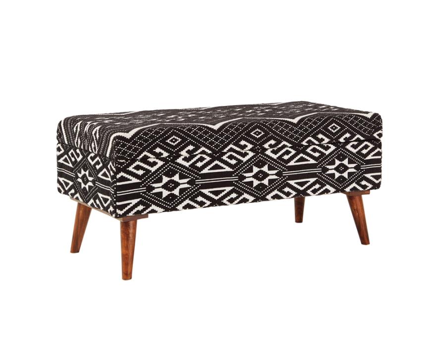 Cababi Black Storage Bench - furniture place usa