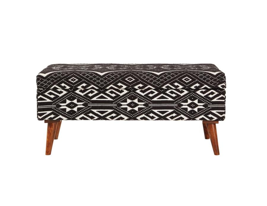 Cababi Black Storage Bench - furniture place usa