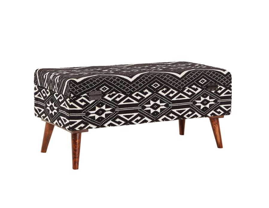 Cababi Black Storage Bench - furniture place usa