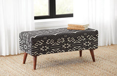 Cababi Black Storage Bench - furniture place usa