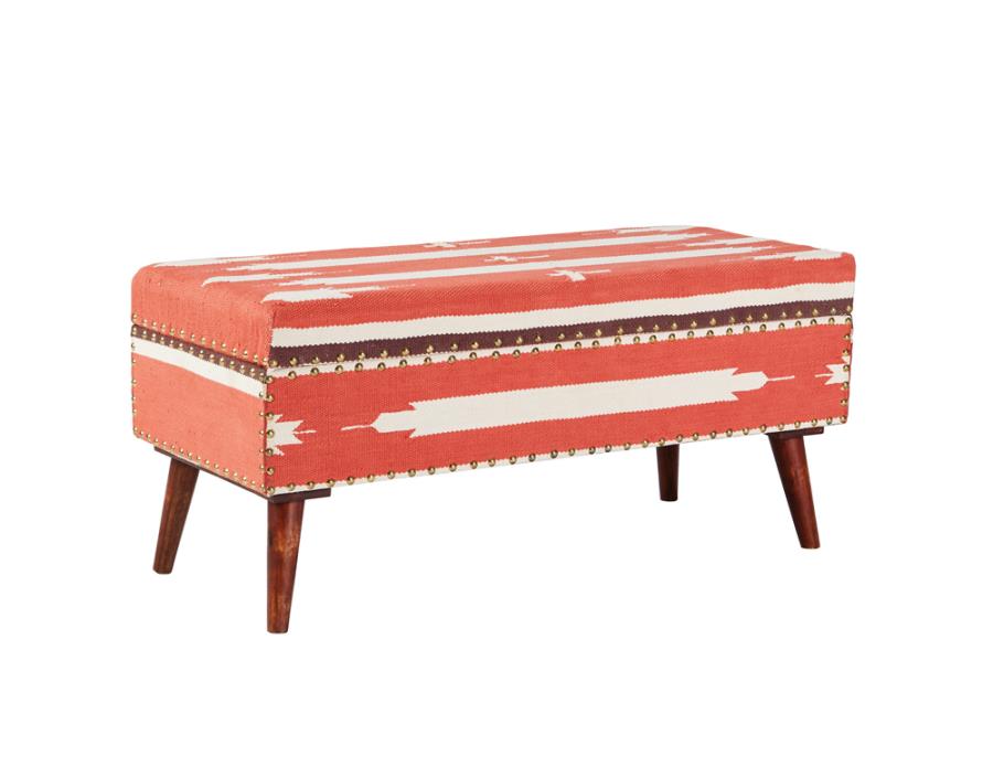 Noah Orange Storage Bench - furniture place usa