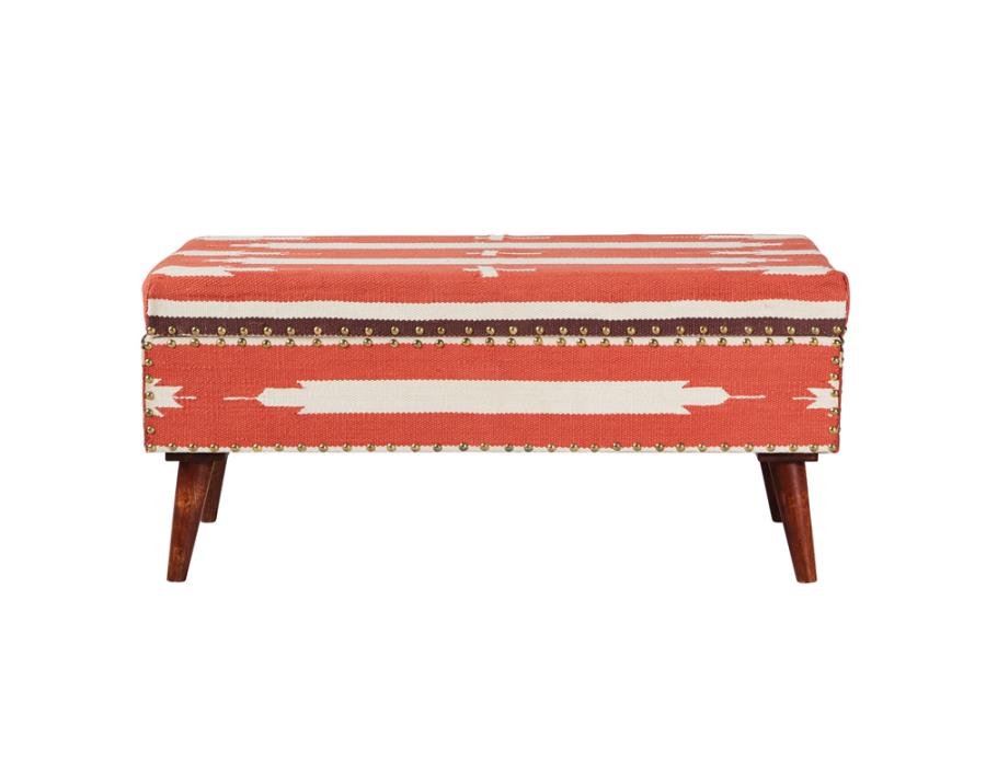 Noah Orange Storage Bench - furniture place usa