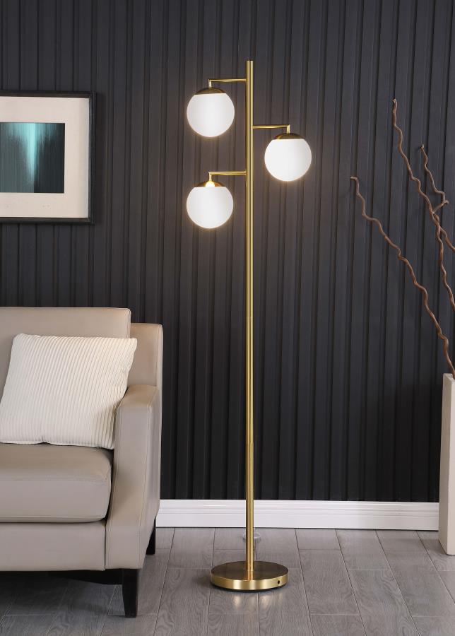 Sena Gold Floor Lamp - furniture place usa