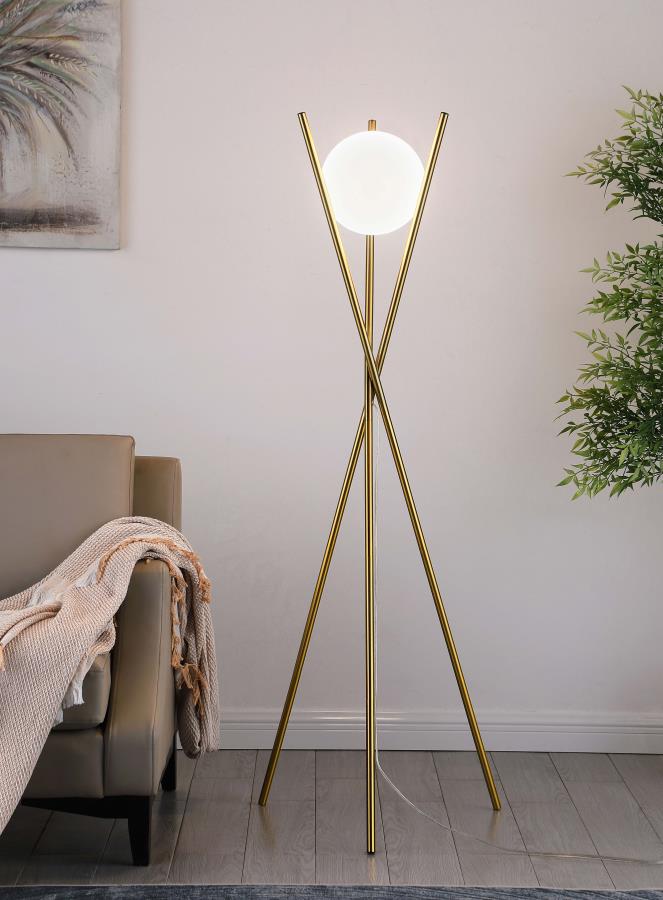 Yamileth Gold Floor Lamp - furniture place usa