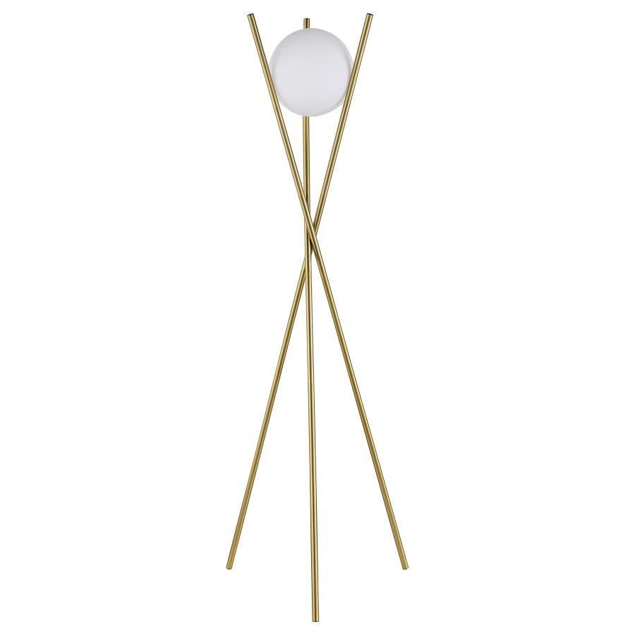 Yamileth Gold Floor Lamp - furniture place usa