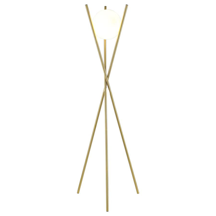 Yamileth Gold Floor Lamp - furniture place usa